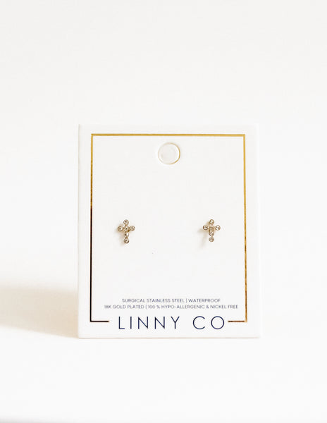 Screwback Stud Earrings - Clara Cross