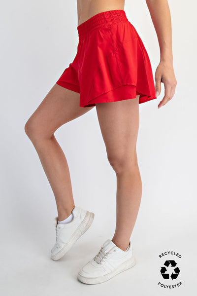 HLB A-Line Active Shorts - True Red