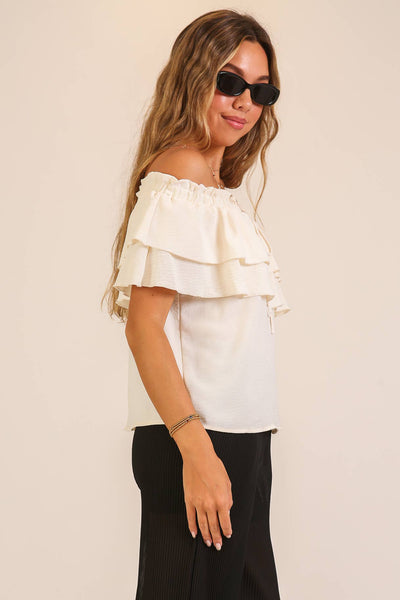 Airflow Off-Shoulder Tiered Ruffle Top