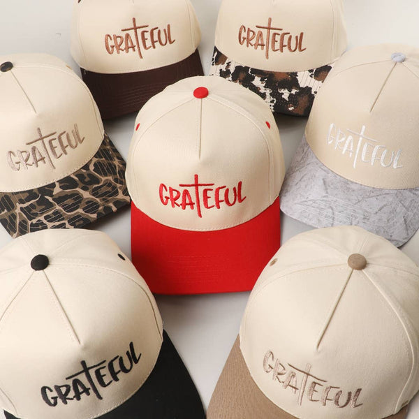 GRATEFUL Embroidery Two-Tone Trucker Hat