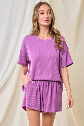 HLB Everyday Comfy Rib Top and Short set