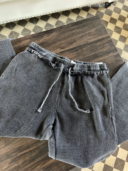 Mineral Wash Waffle Pants