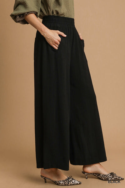 HLB Black Linen Pants