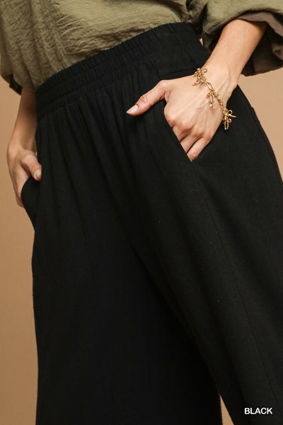 HLB Black Linen Pants