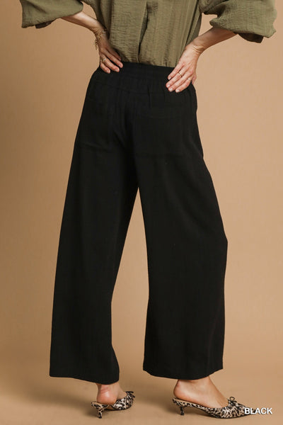 HLB Black Linen Pants