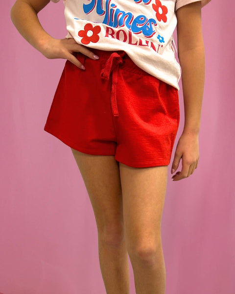 Basic shorts - High Risk Red - TWEEN GIRLS