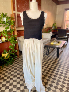 Ivory Pleated Trouser Dress Pant