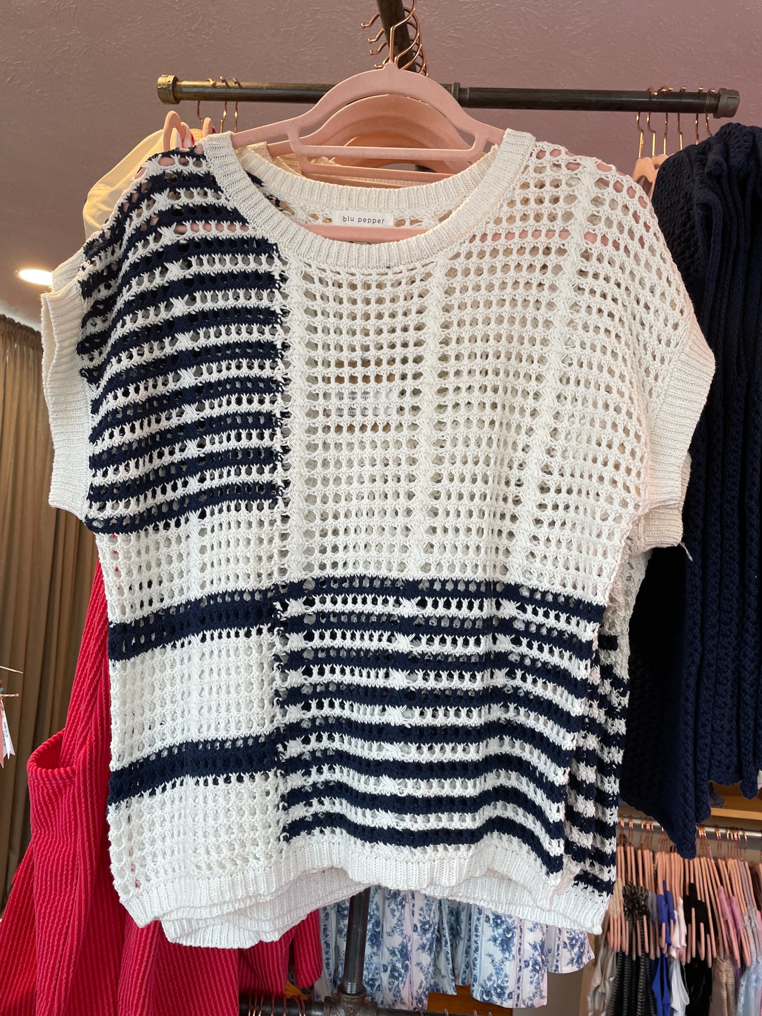 Colorblock Stripes Crochet Top