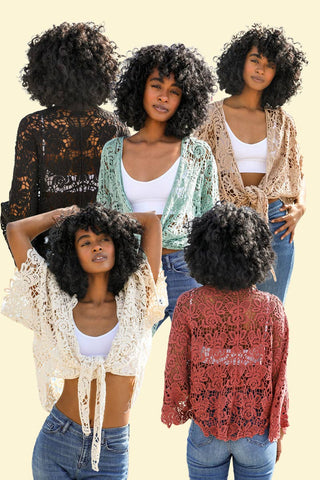 Summer Crochet Floral Petal Kimono Wrap ☀️