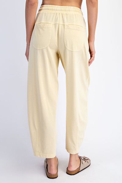 Cotton Barrel Pants - LEMON