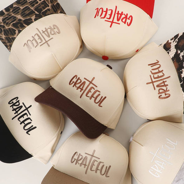 GRATEFUL Embroidery Two-Tone Trucker Hat