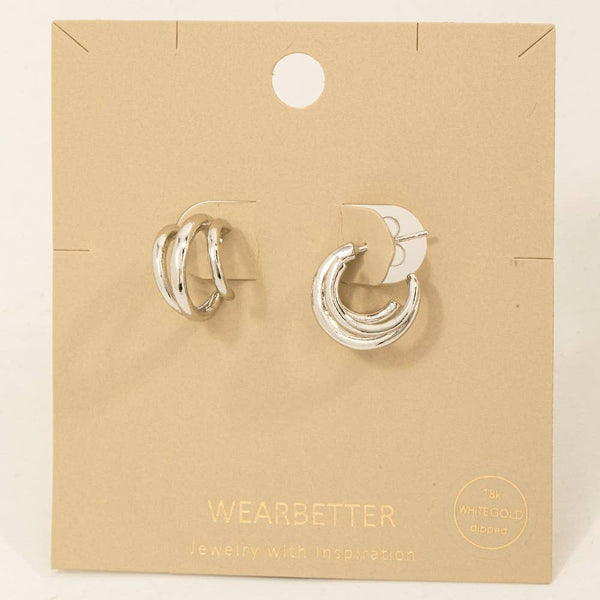 Mini Three Layered Hoop Earrings
