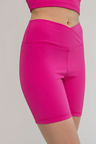 HLB Ribbed Biker Short - Pink