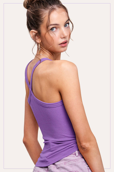 Cross-back Tank -Violet