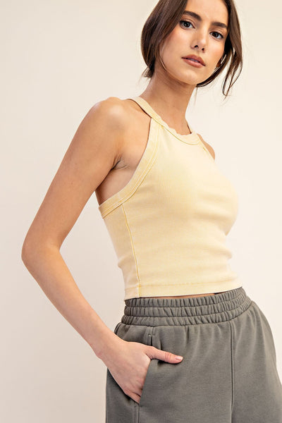 HLB Washed Halter Tank - SWEET CORN