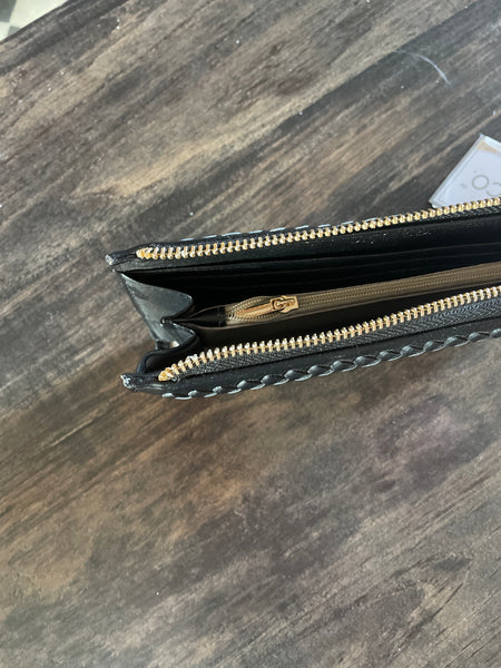 Brea Braided Wallet - Black