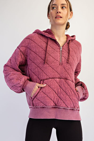 Wine Quilt Pullover