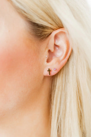 Screwback Stud Earrings- Catherine Cross