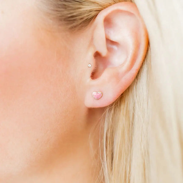 Nora Heart Screwback Stud Earrings