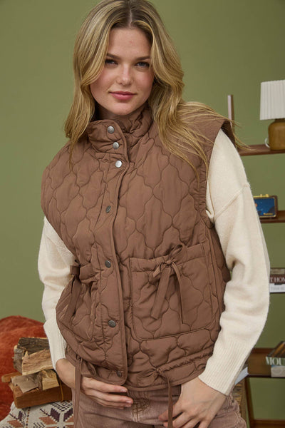 HLB Quilted Vest - Brown