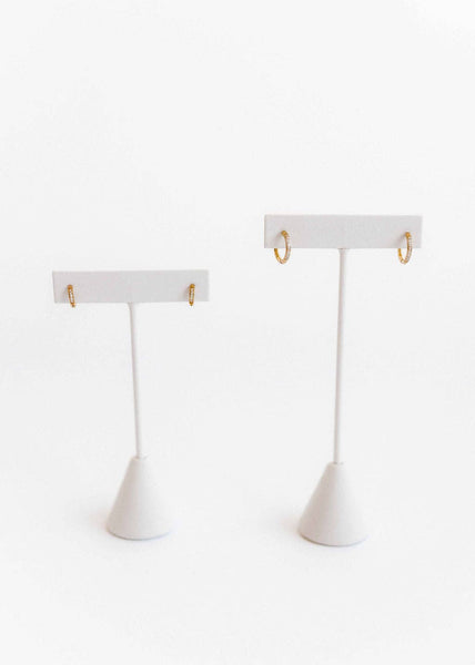 Huggie Earrings - Scarlett Hoop Gold 8mm CZ