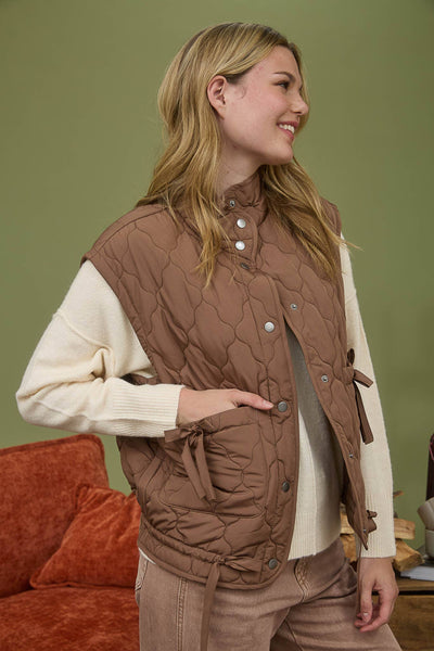 HLB Quilted Vest - Brown