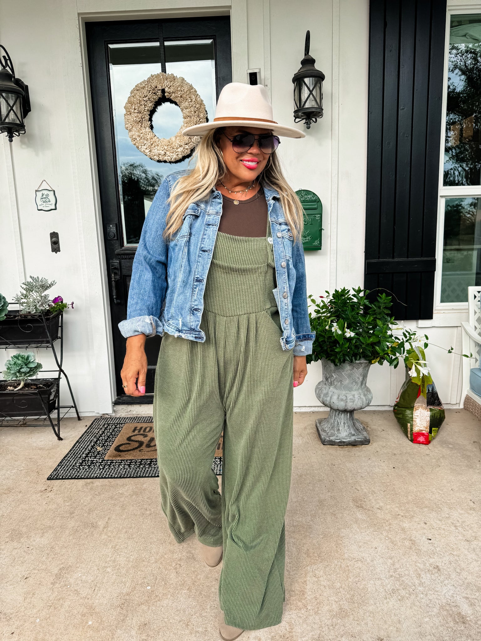 Fall Karli Boho Overalls - Olive