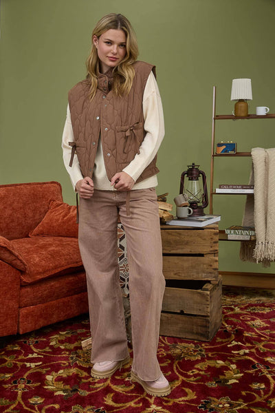HLB Quilted Vest - Brown
