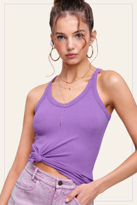 Cross-back Tank -Violet