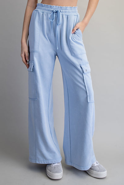Periwinkle Washed Cargo Pants