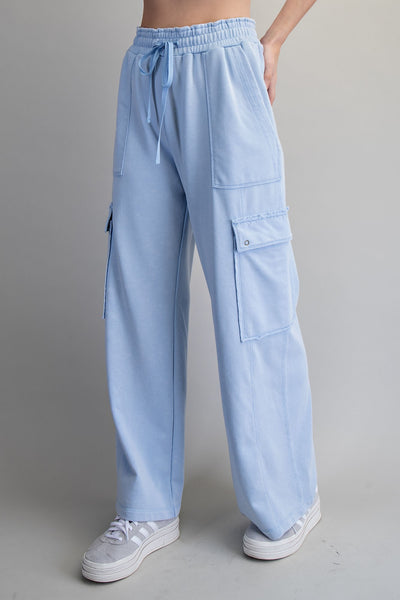 Periwinkle Washed Cargo Pants