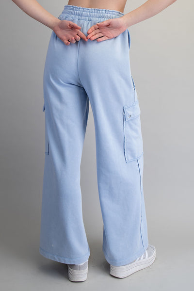 Periwinkle Washed Cargo Pants