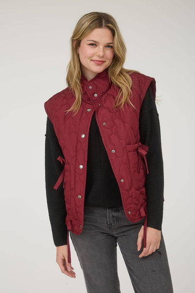 HLB Quilted Vest - Burgundy