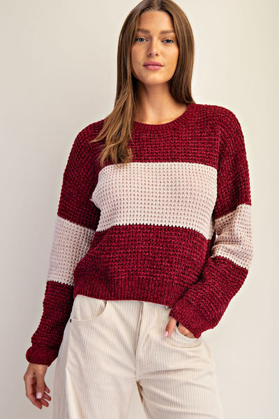 Wine Chenille Sweater