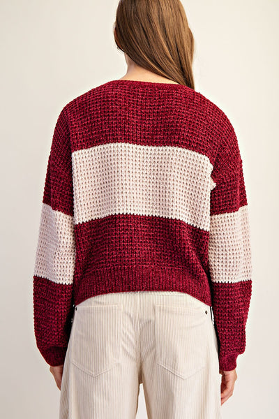Wine Chenille Sweater