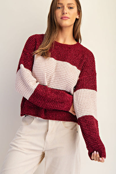 Wine Chenille Sweater