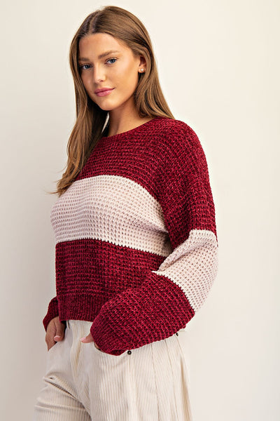 Wine Chenille Sweater