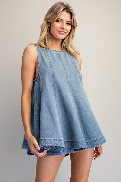 Daisy Denim Tank
