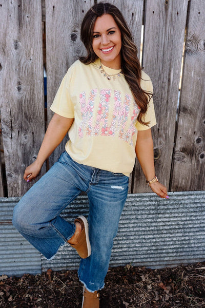 Floral Mama Graphic Tee - Butter
