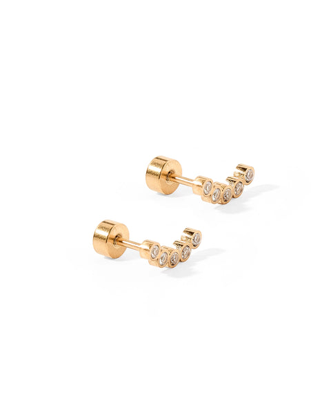 Screwback Stud Earrings- Abigail Sparkle