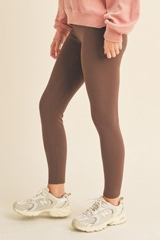 Fleece Lined Leggings -COFFEE