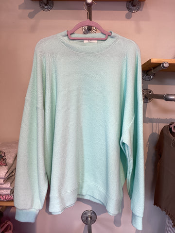 Mint Cloud Knit Long Sleeve Top
