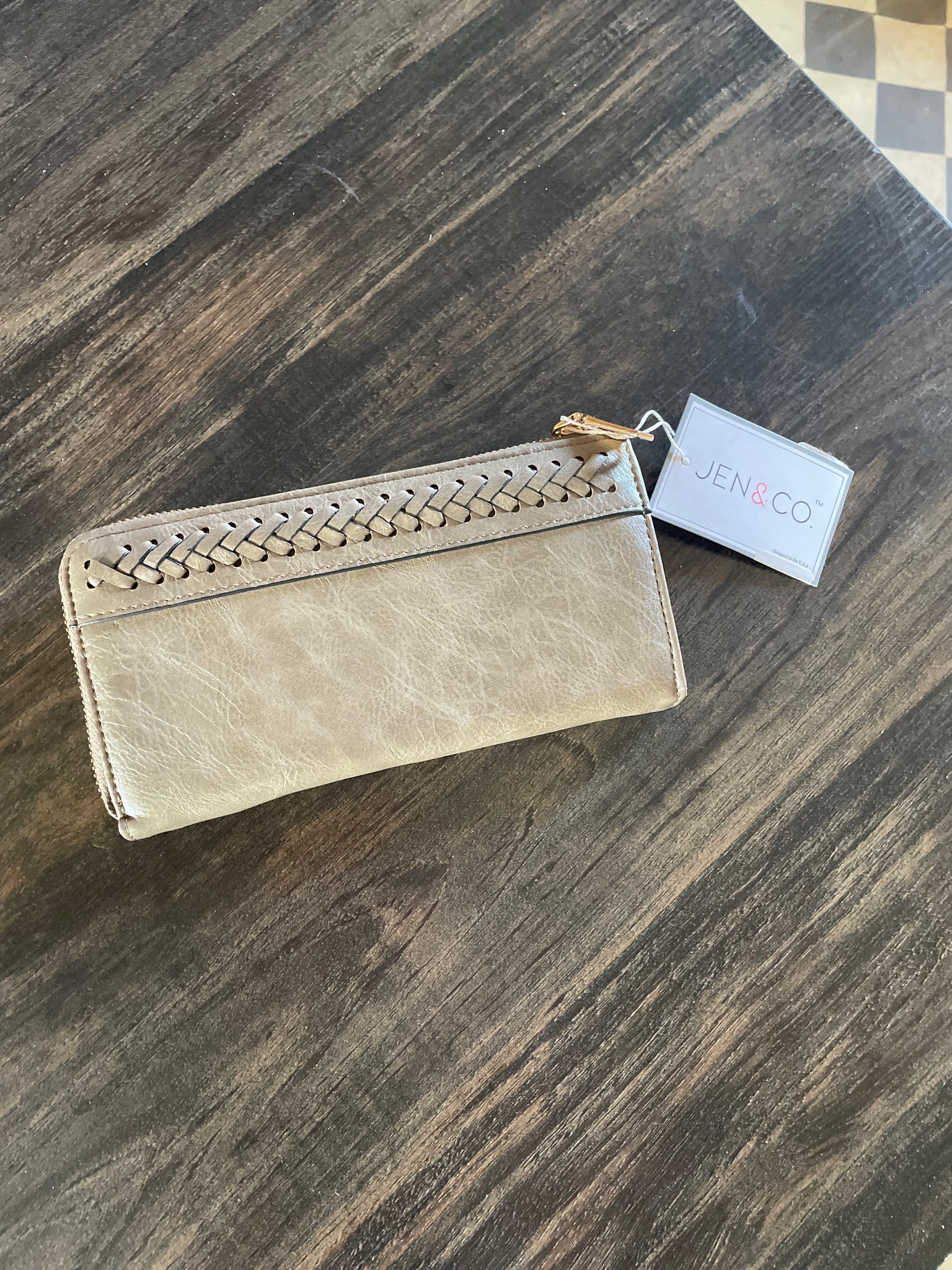 Brea Braided Wallet - Greige