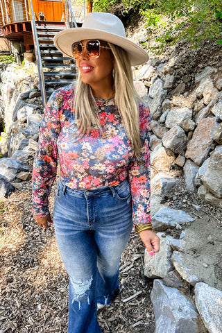 Dress It Up Mesh Floral Top