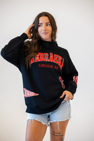 Nebraska All Over Scatter Funnel Neck