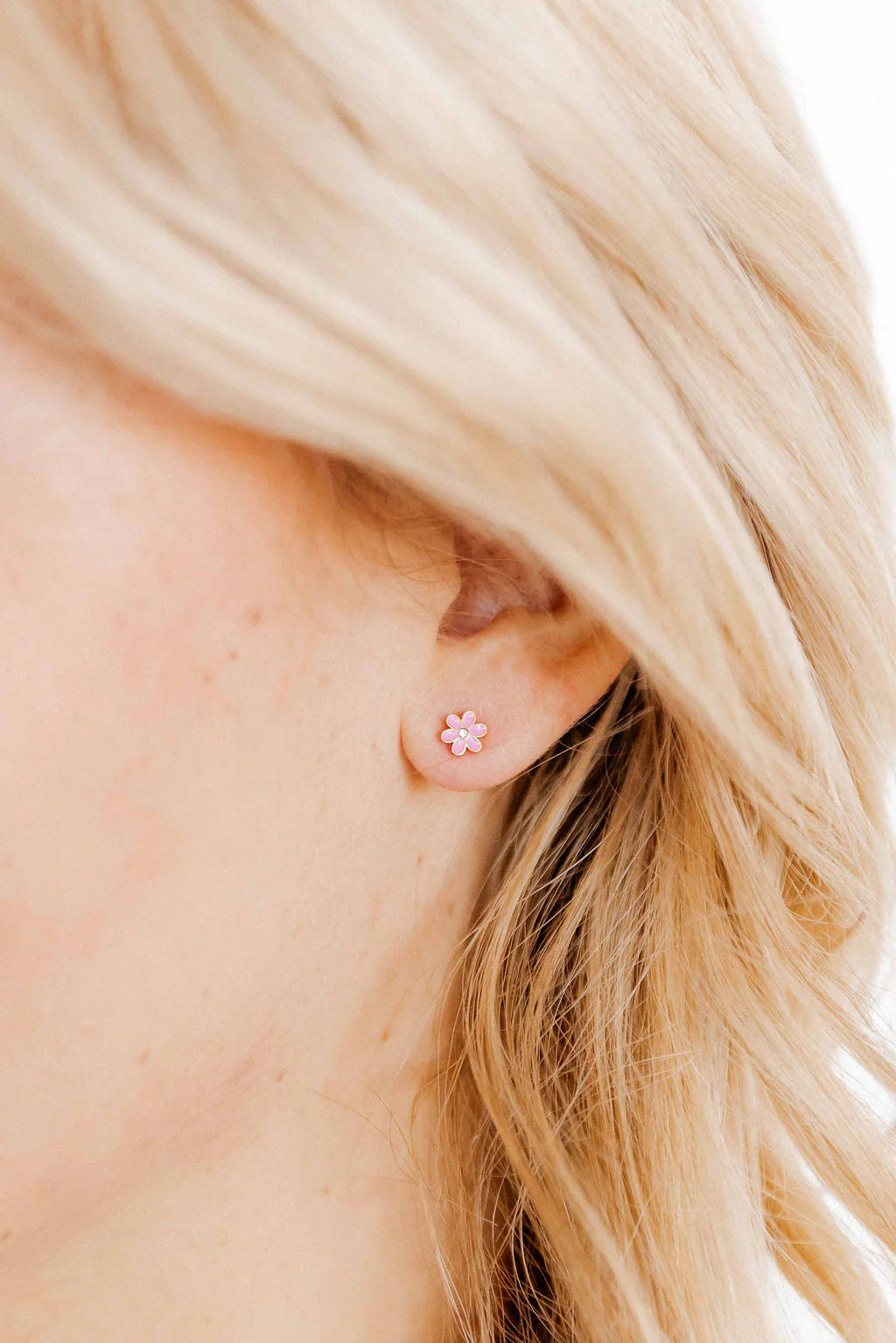 Screwback Stud Earrings-Alli Pink