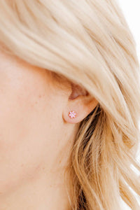 Screwback Stud Earrings-Alli Pink