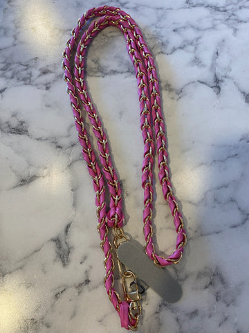 Cellphone Carrying Strap - Braided Chain/Leather