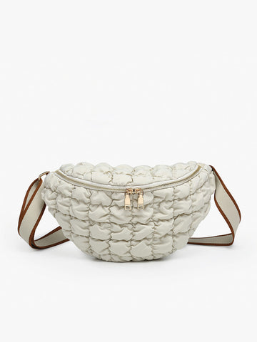 Harley Nylon Quilted Belt Bag - Off White