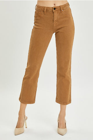 Cappuccino Mid-Rise Straight Crop
